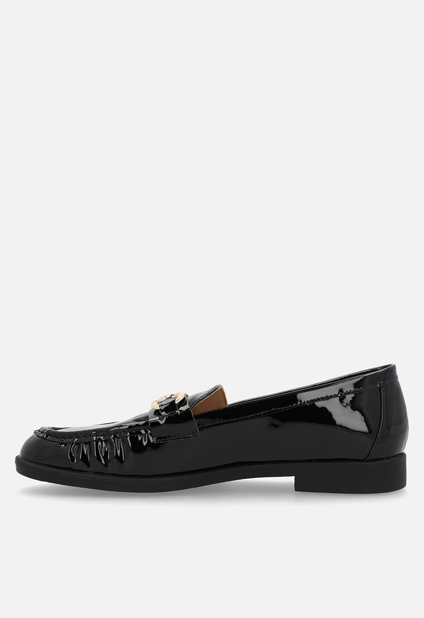 boohoo - Ruched hardware detail loafers - black