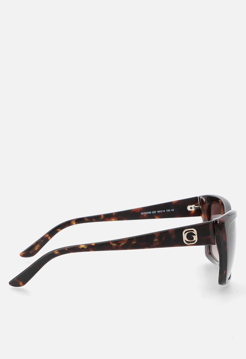 GUESS - Cat Eye Shape Sunglasses 55mm - Dark Havana