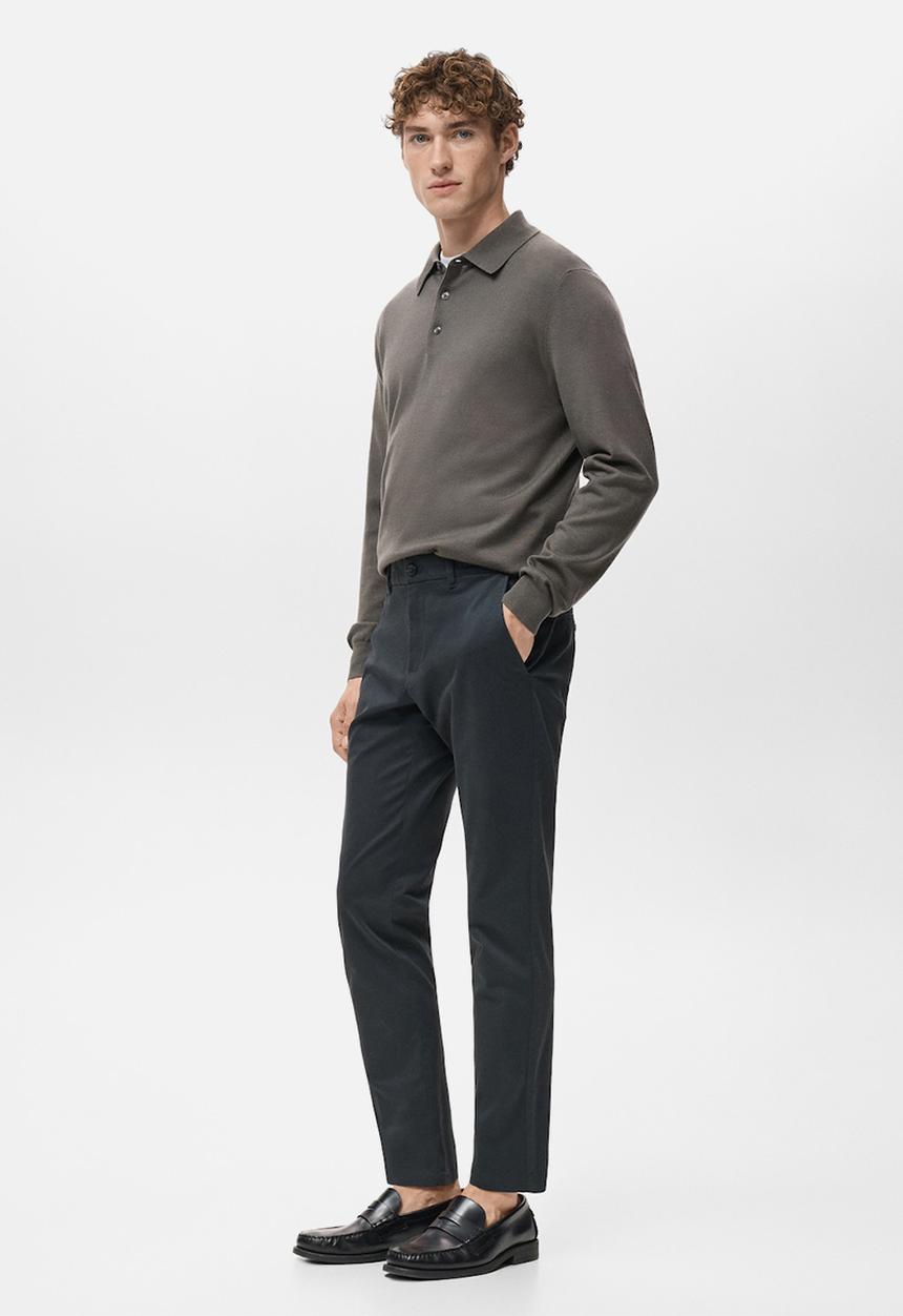 MANGO - Trousers Prato - Navy