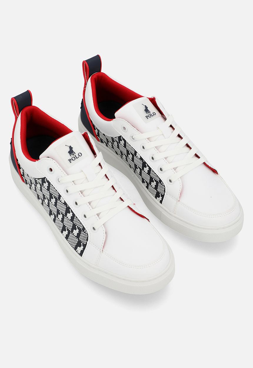 POLO - Block monogram sneaker  - navy/red/white