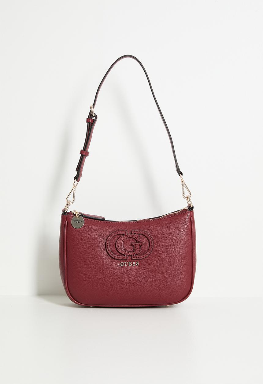 GUESS - Isola shoulder bag- burgundy