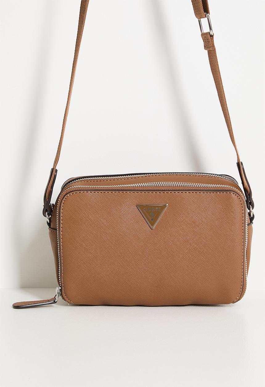 エルヴィ Viviette mini zip crossbody bag- cognac