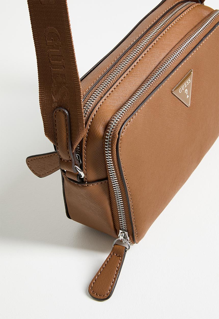 GUESS - Viviette mini zip crossbody bag - cognac