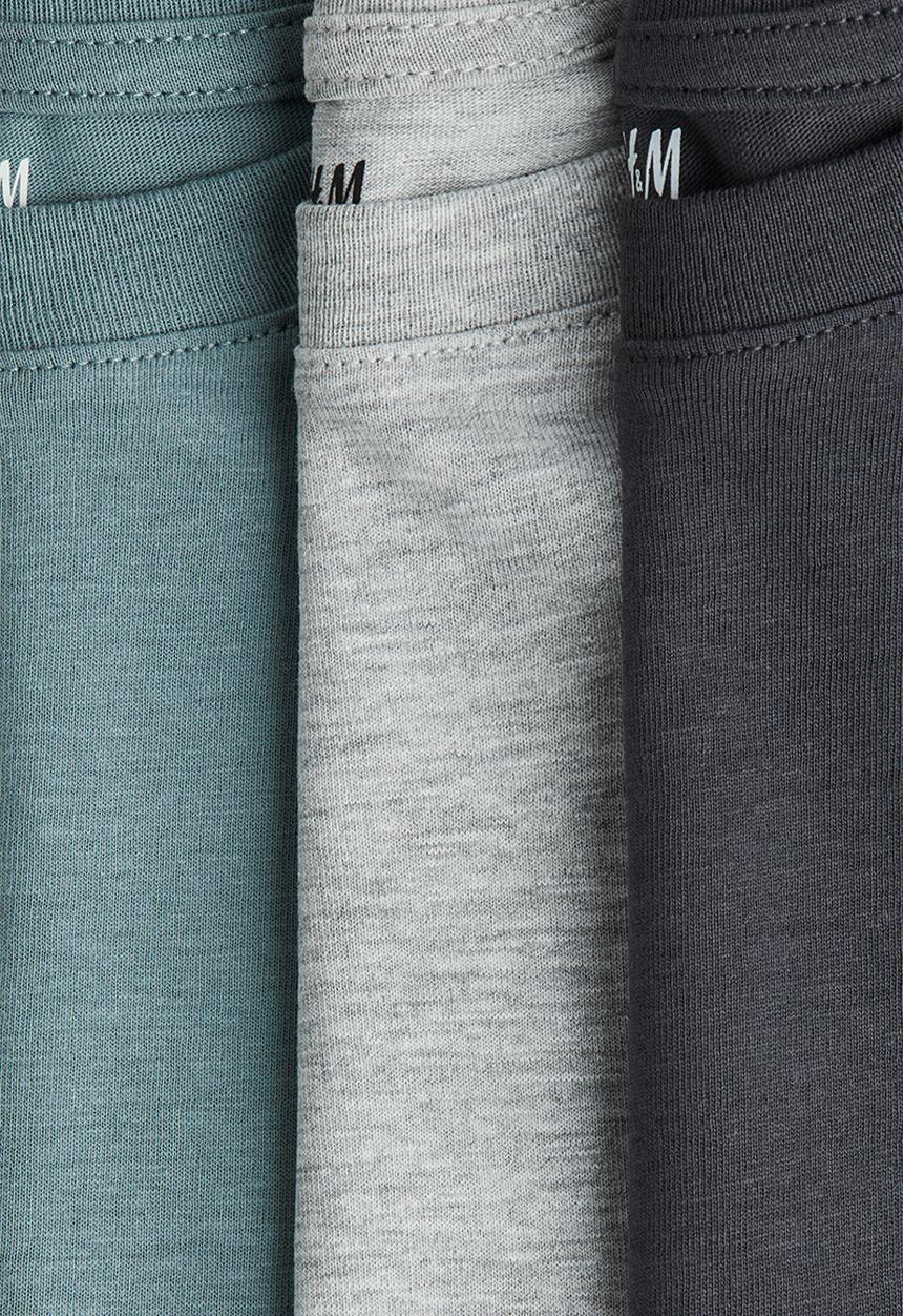H&M - 3-pack t-shirts -  turquoise/grey marl 