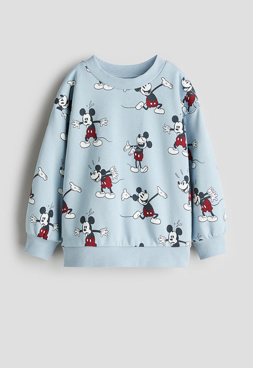 H&M - Printed sweatshirt - light blue mickey mouse