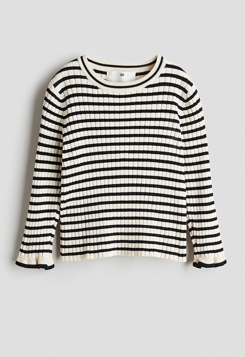 H&M - Rib-knit jumper - cream striped