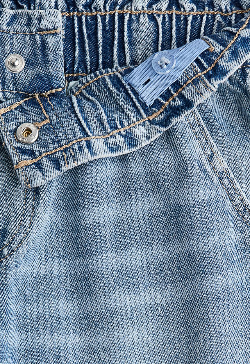 H&M - Wide leg paper bag jeans - denim blue