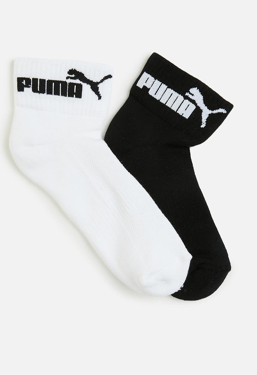 PUMA - Ladies 2 Pack Low Cut Graphic Sock - White/Black