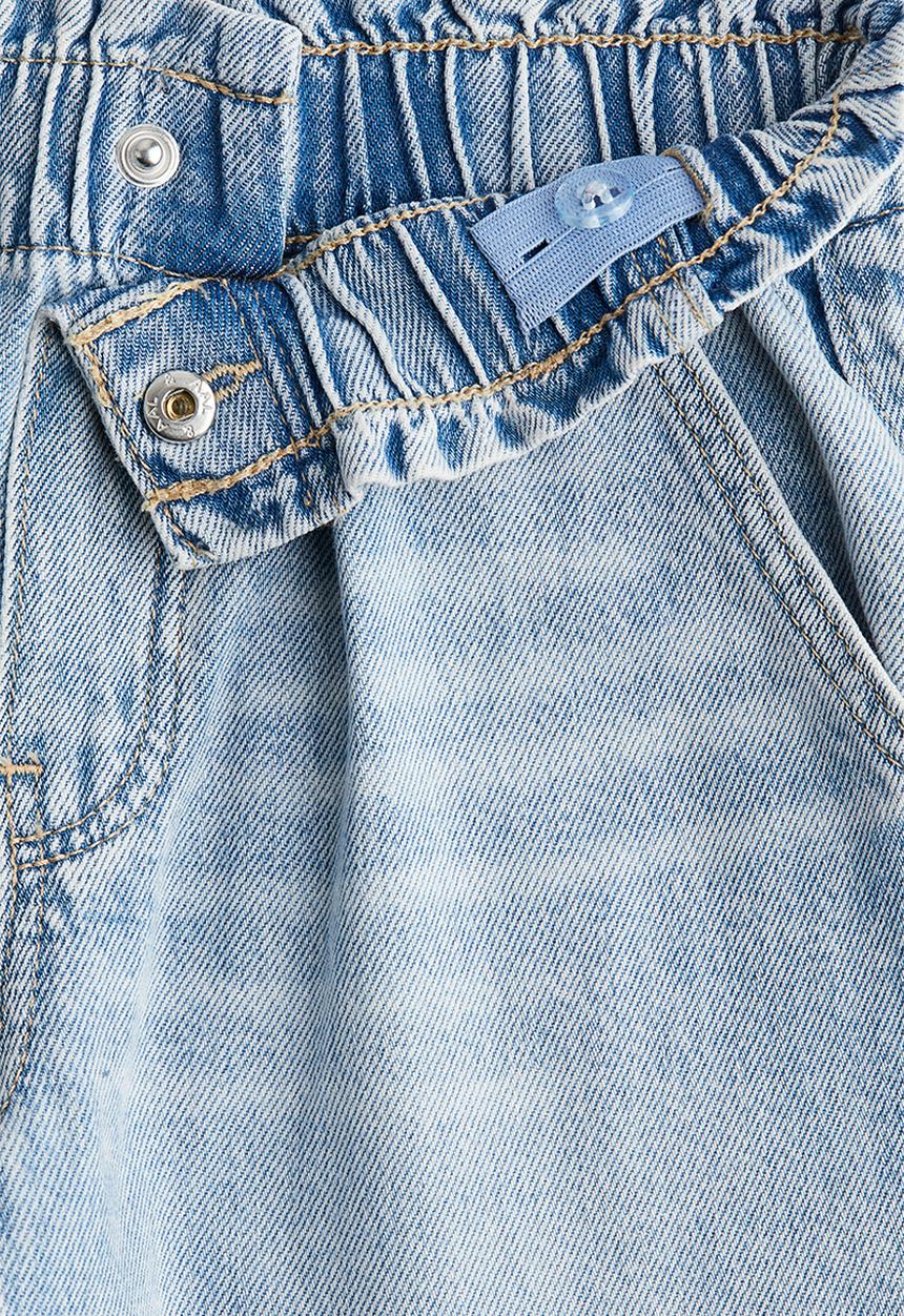 H&M - Wide leg paper bag jeans - light denim blue