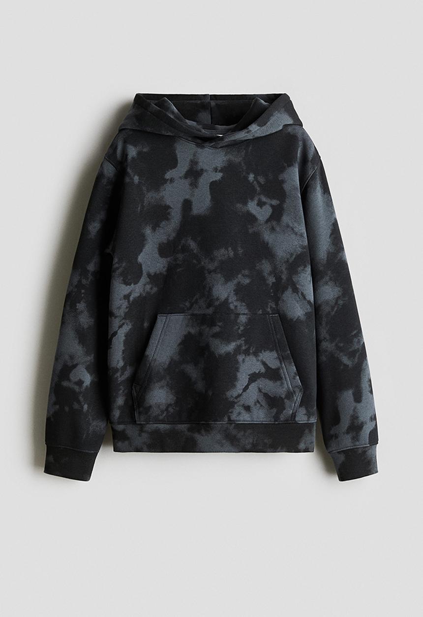 H&M - Hoodie - black tie-dye