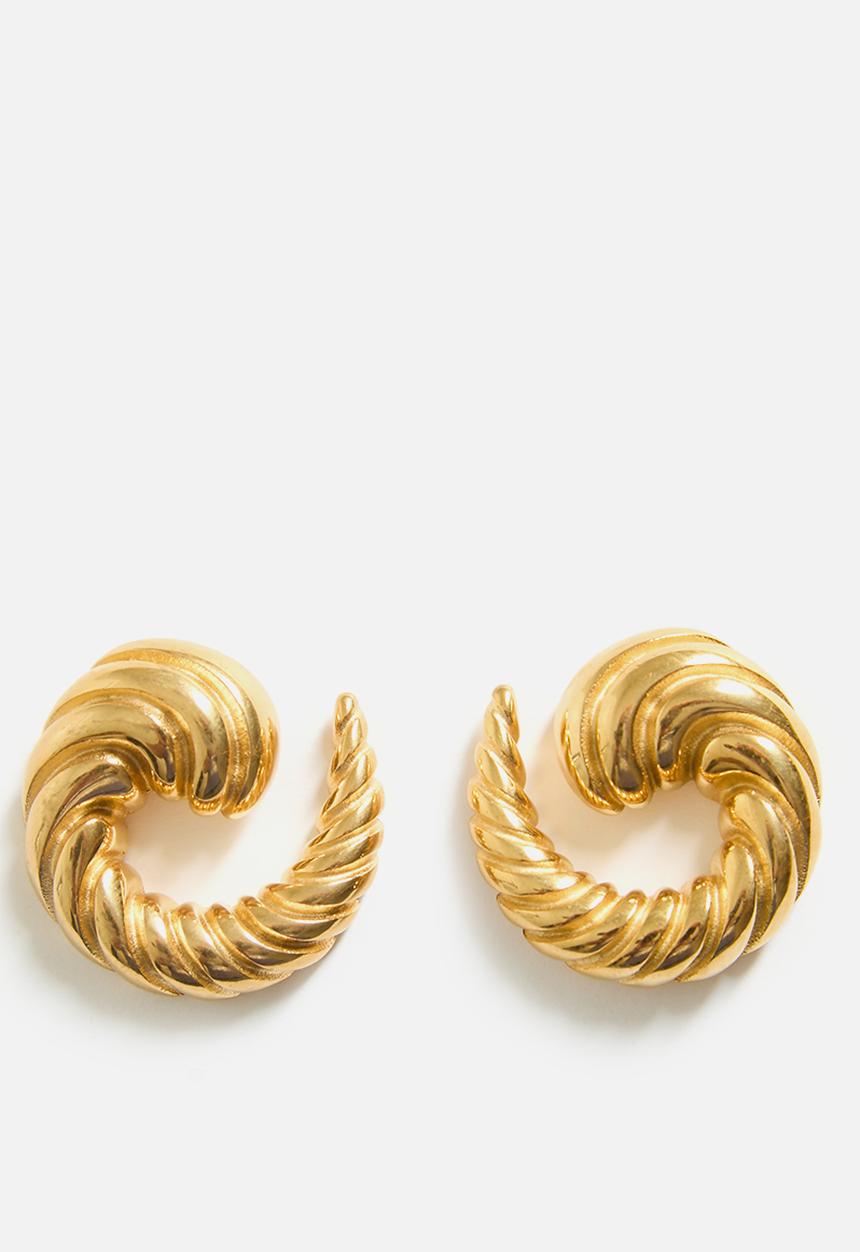 Zoe on Trend - Organic Shell Style Earrings - Gold