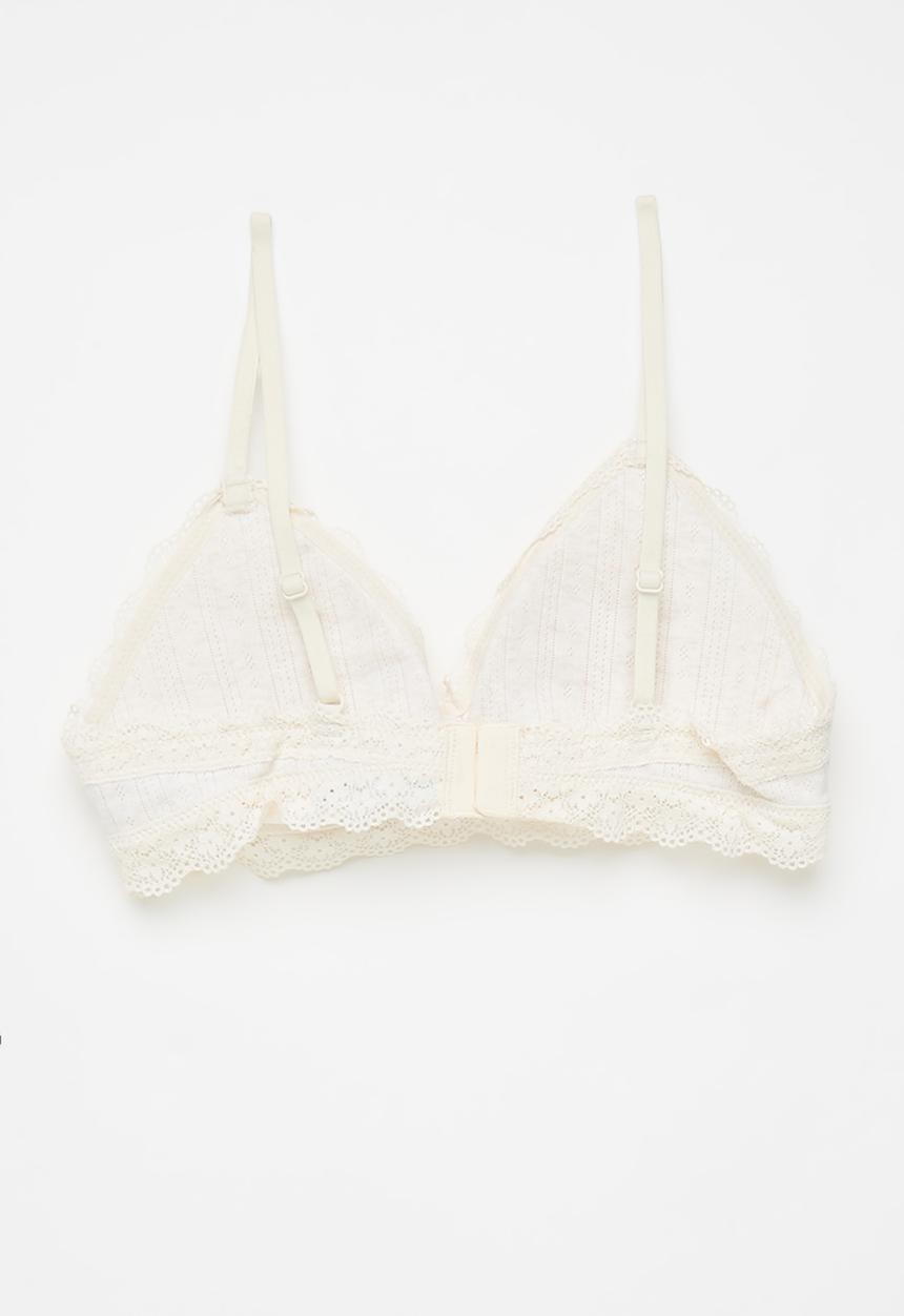 Cotton On - Organic Cotton Lace Triangle Padded Bralette 2Pk - Black/Butterscotchmarle