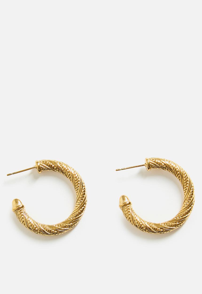 Zoe on Trend - Elegant Spiral Hoop Earrings - Gold