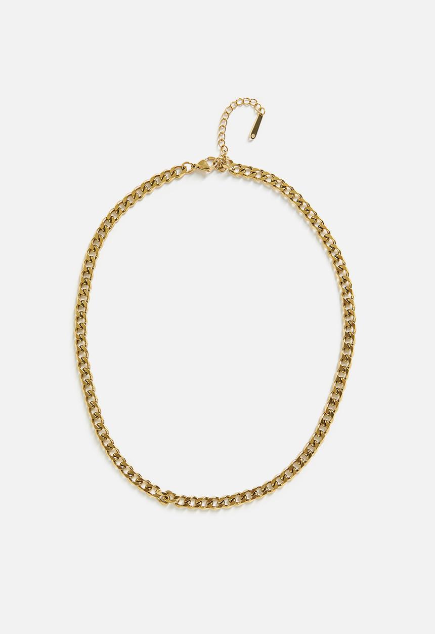 Zoe on Trend - Modern Curb Link Necklace - Gold