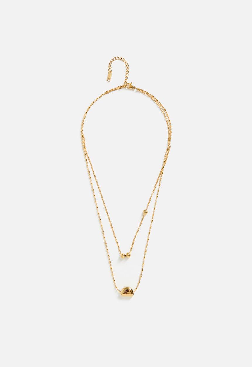 Zoe on Trend - Double-Layer Trend Necklace - Gold