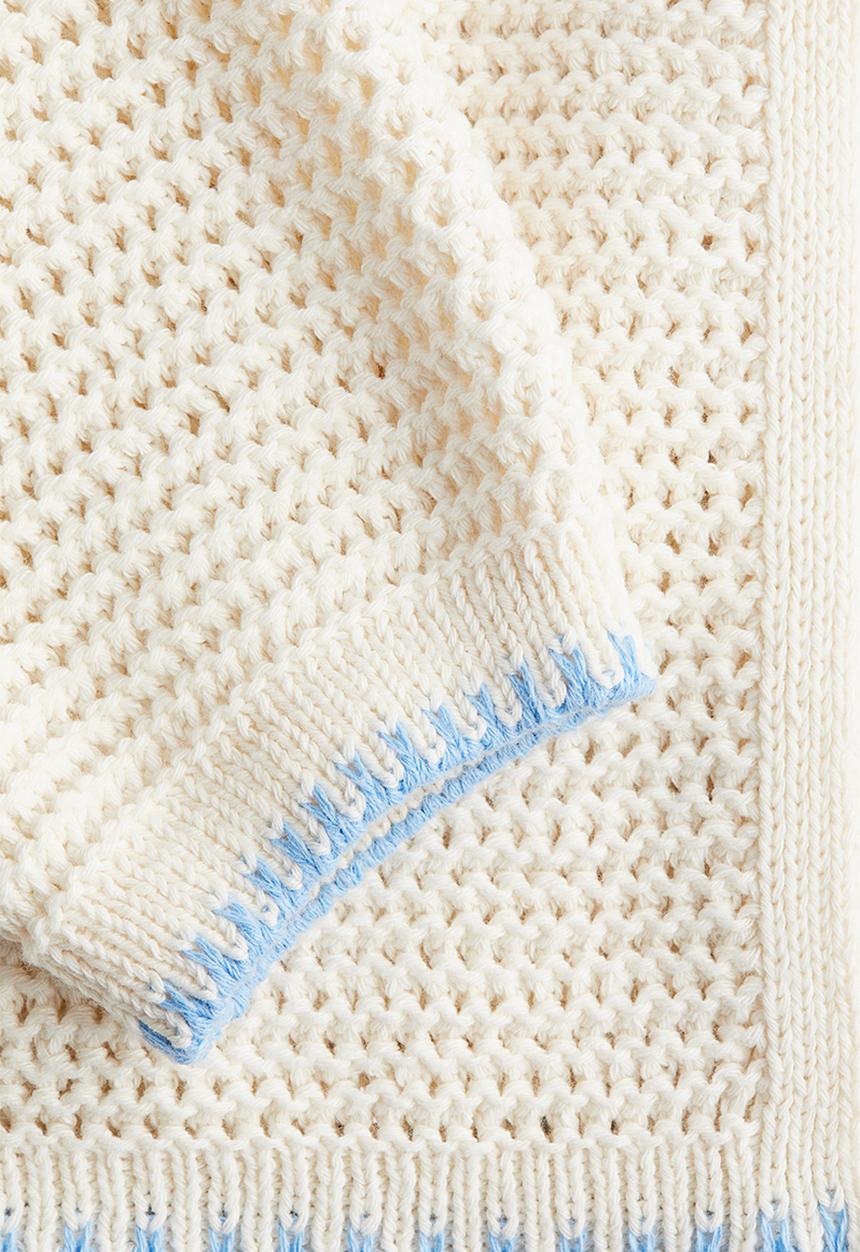 H&M - Crochet-look cardigan - cream flowers