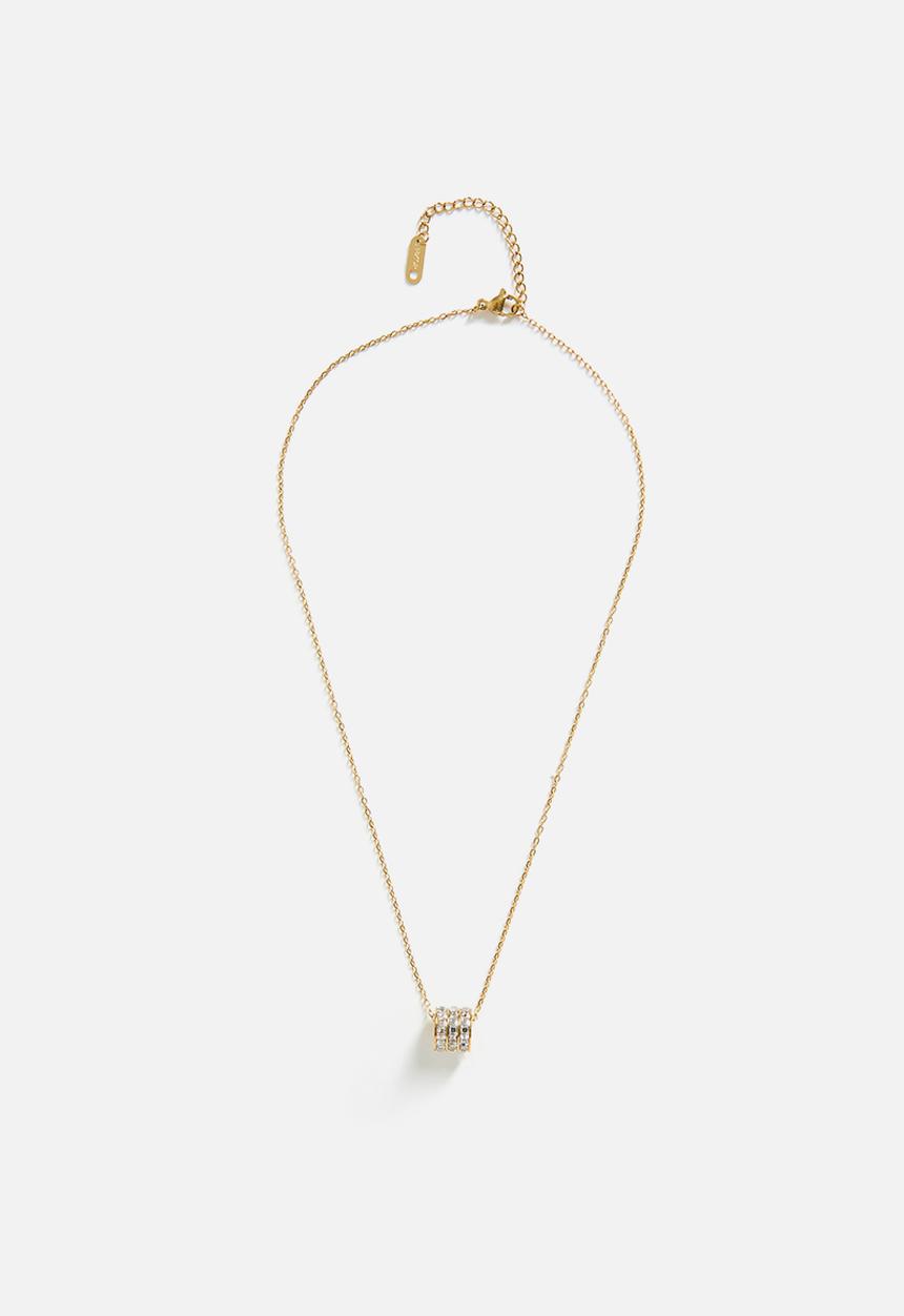 Zoe on Trend - Modern Barrel Necklace - Gold