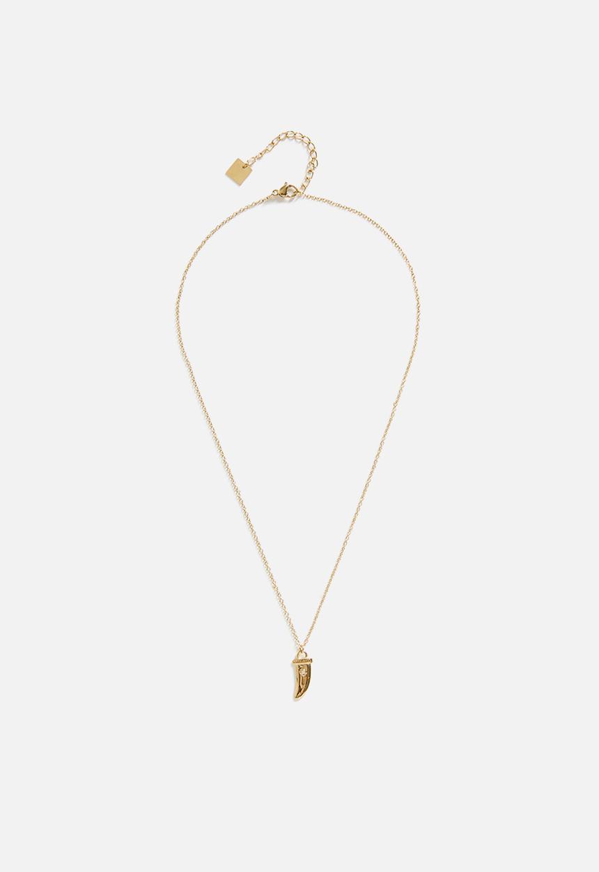 Zoe on Trend - Funky Pendant Necklace - Gold