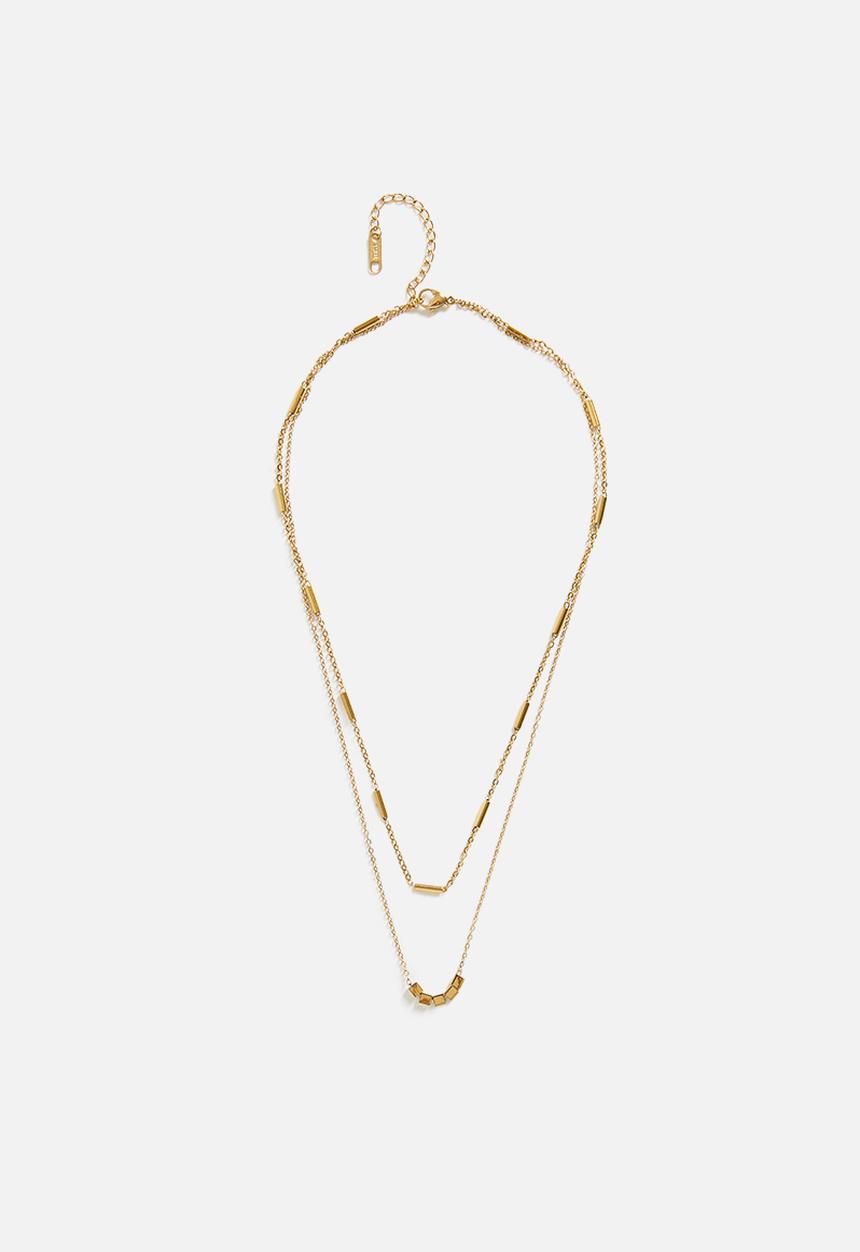 Zoe on Trend - Trendy Lucky Bead Necklace - Gold