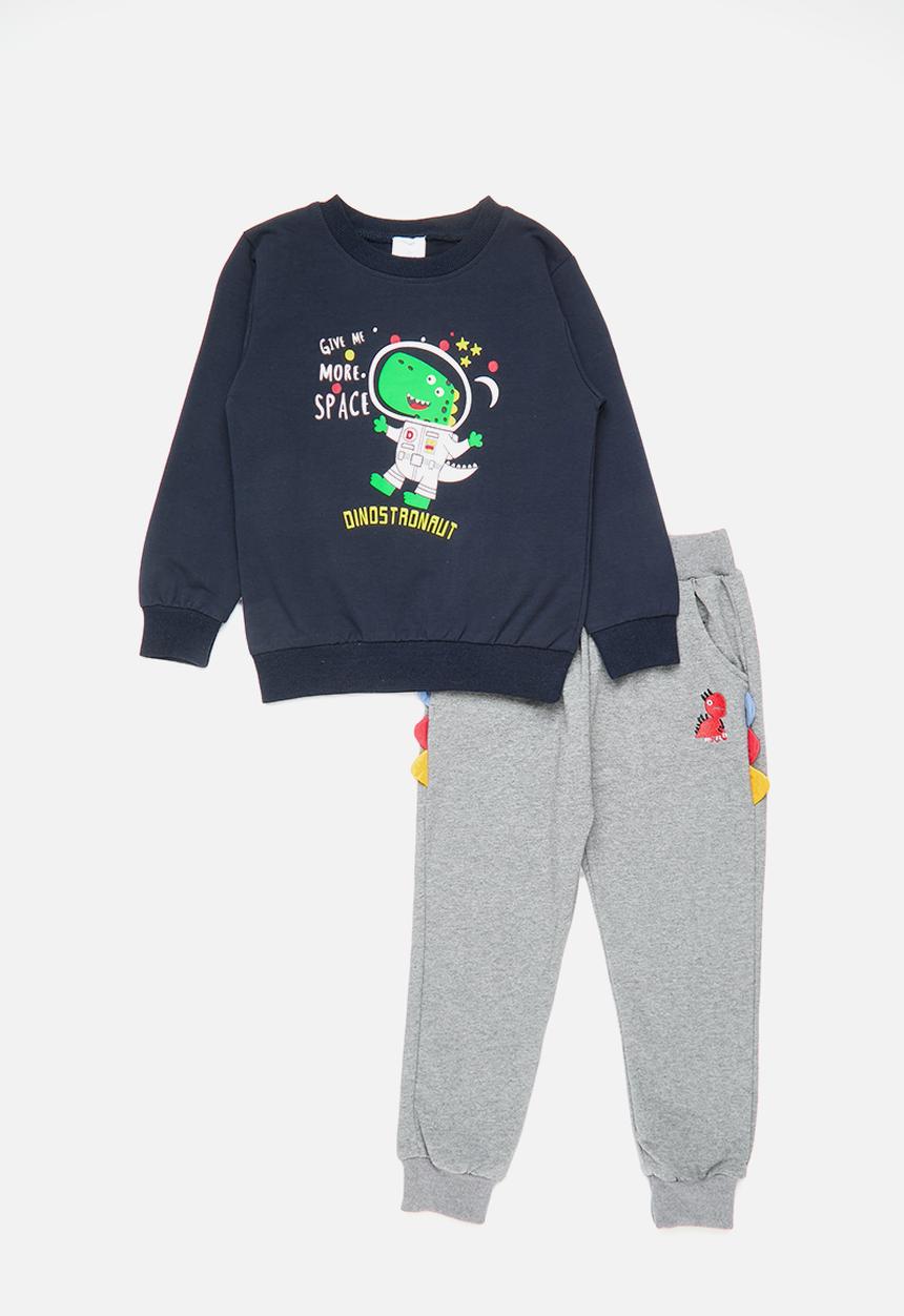 Pop Candy - Novelty sweatset - navy/grey/dino