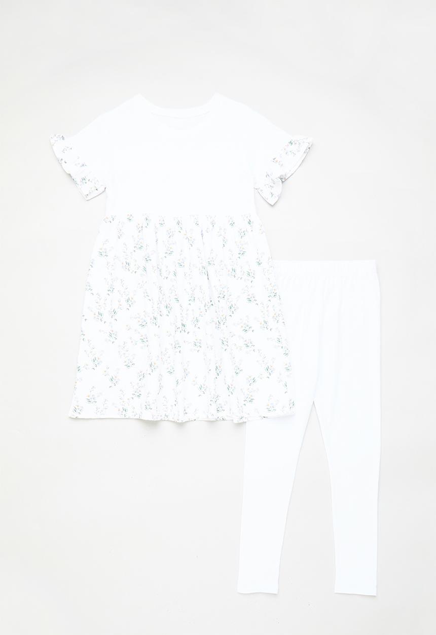 Pop Candy - Dress & legging set - white/floral