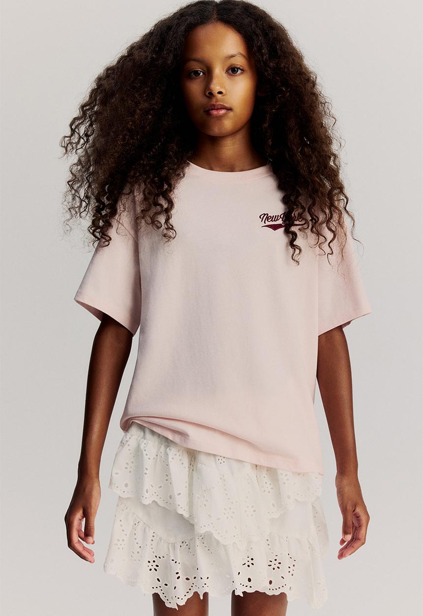 H&M - Oversized cotton t-shirt - light pink new york 