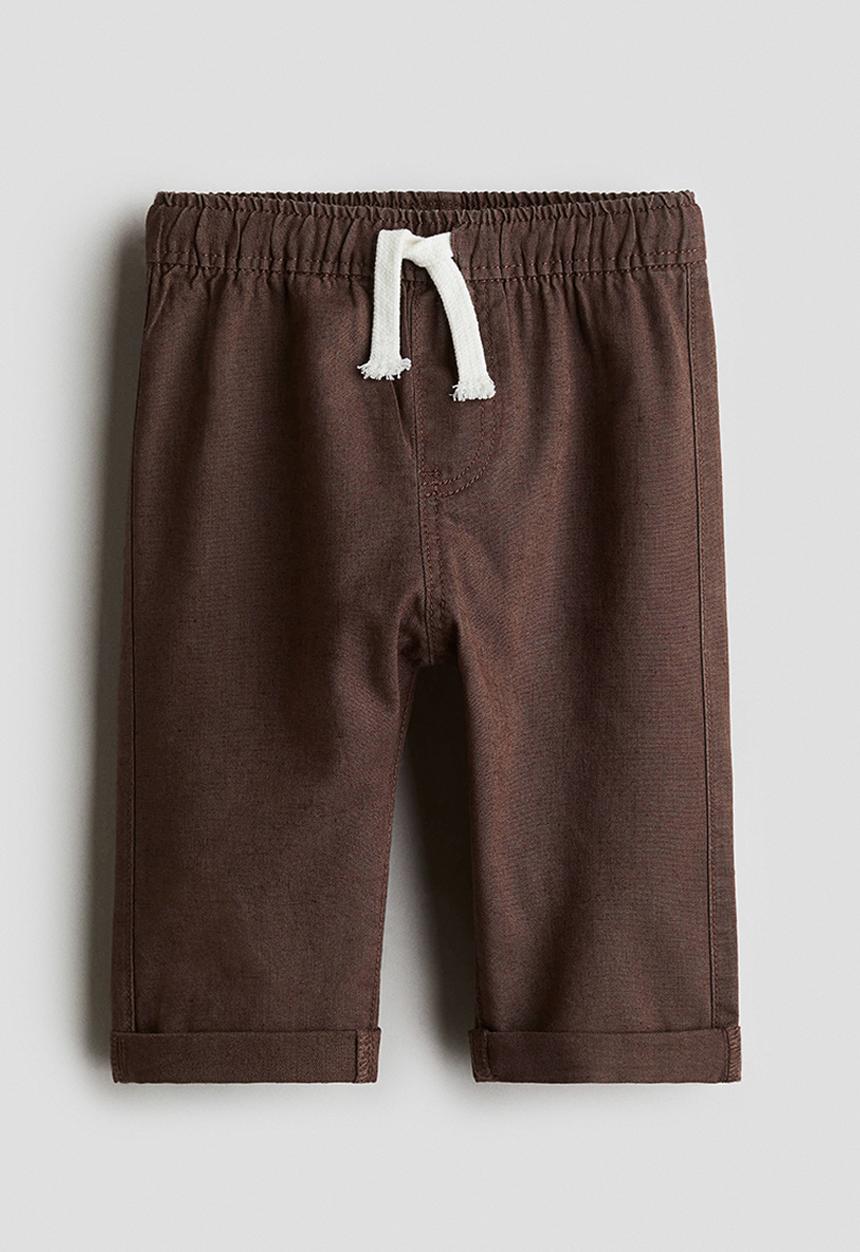 H&M - Linen-blend joggers - dark brown