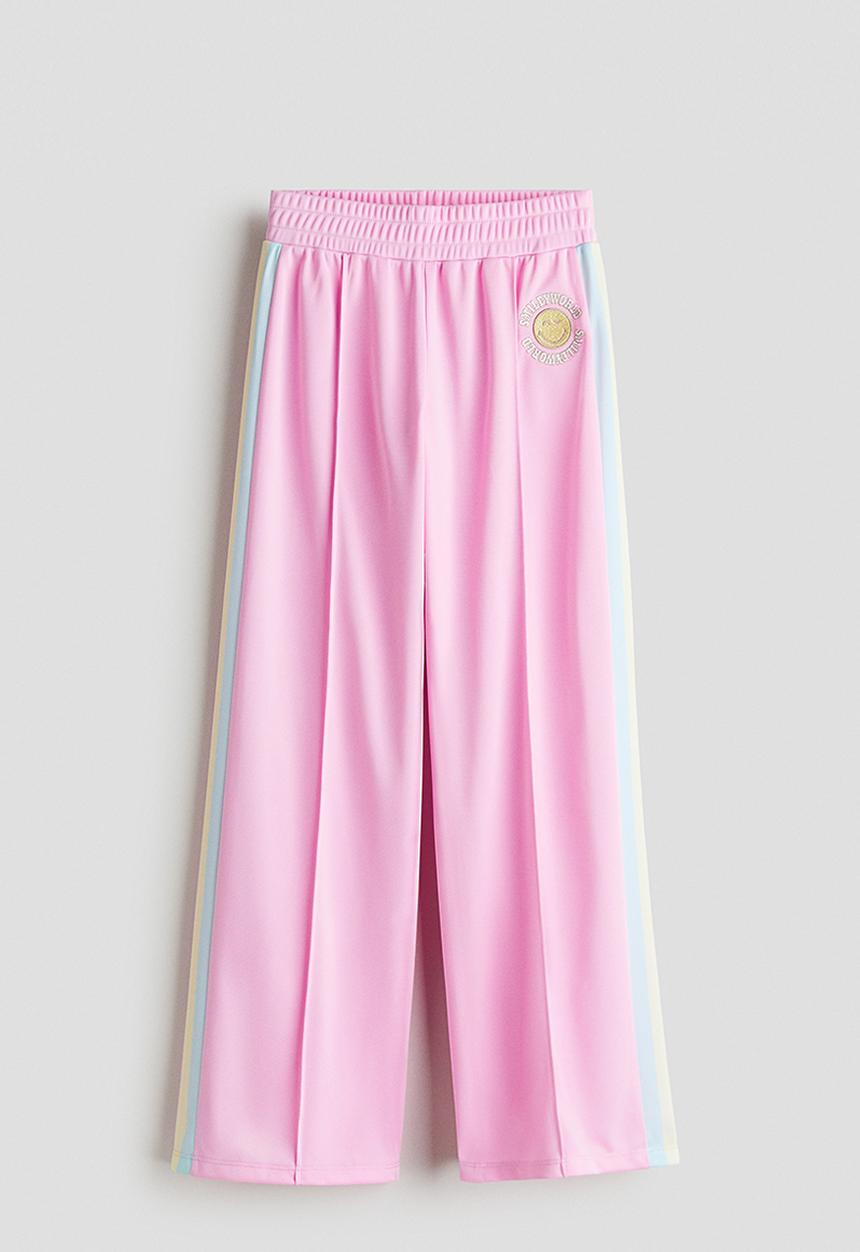 H&M - Wide-leg track pants - bubblegum pink smileyworld® 