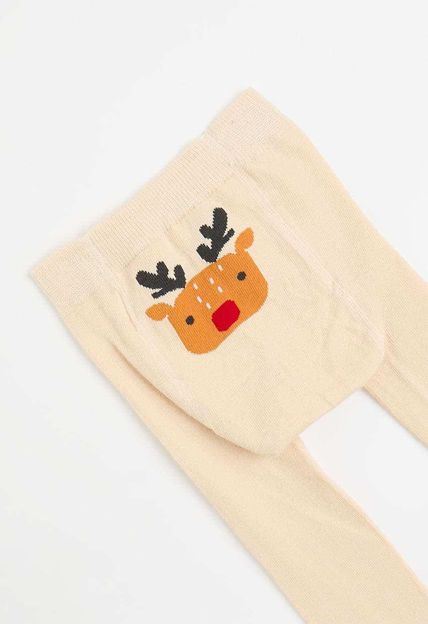 Pop Candy - Stockings - blanched almond/red/reindeer