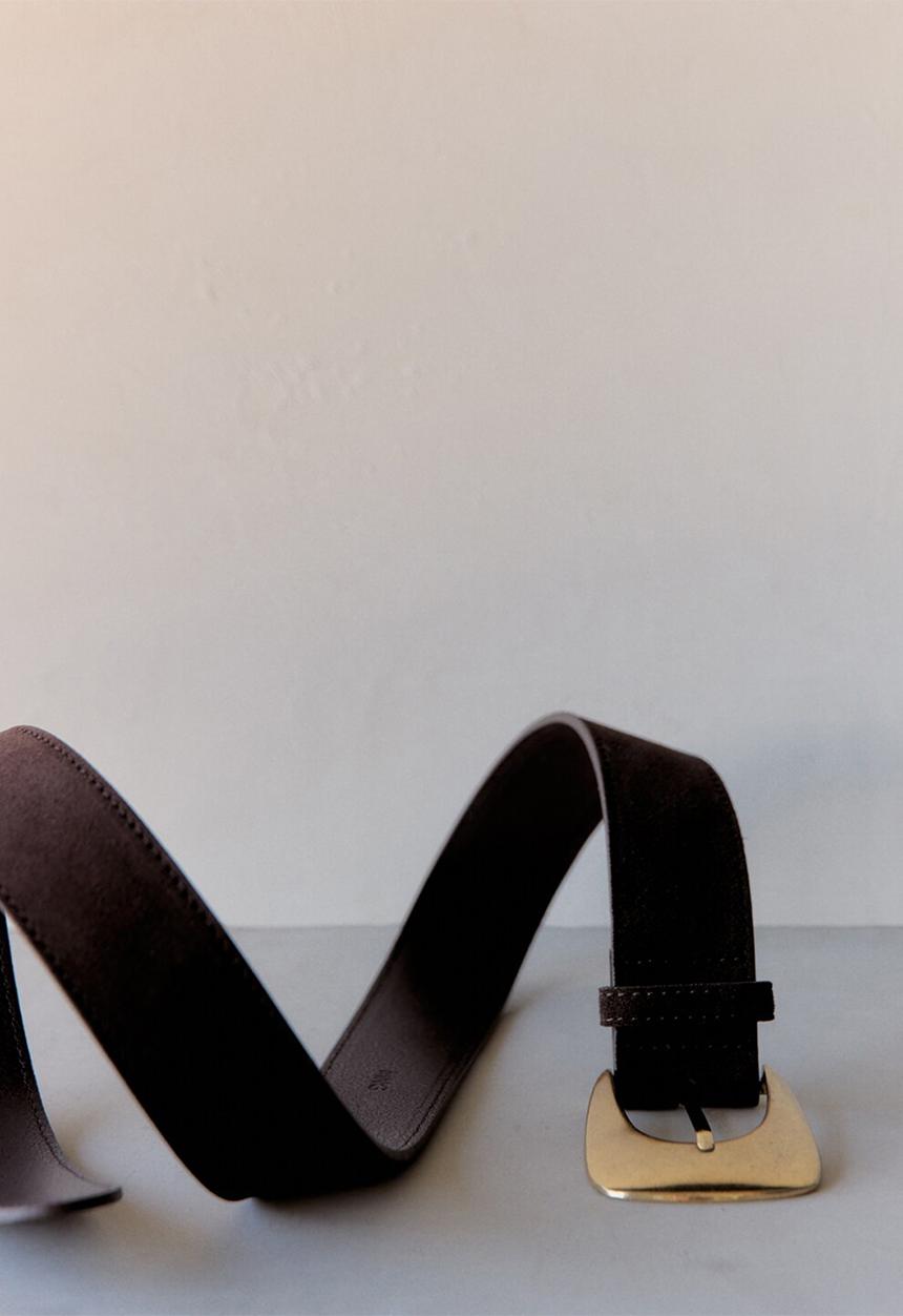 MANGO - Naim belt-dark brown