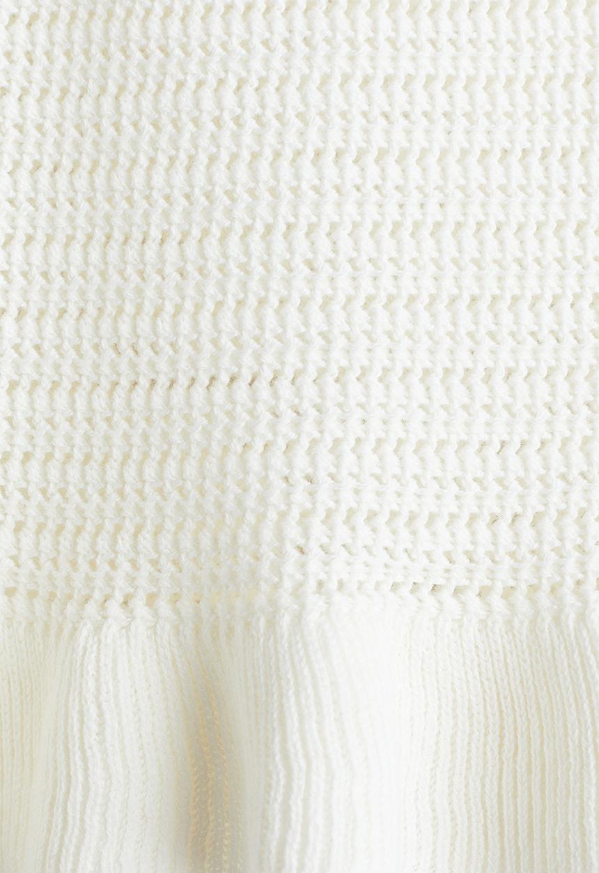 H&M - Cotton-knit strappy top - white