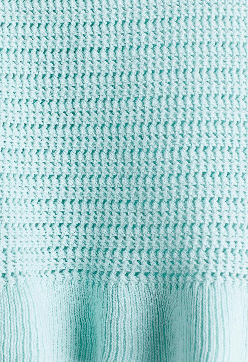 H&M - Cotton-knit strappy top - light turquoise