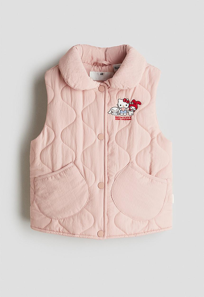 H&M - Quilted gilet - light pink hello kitty