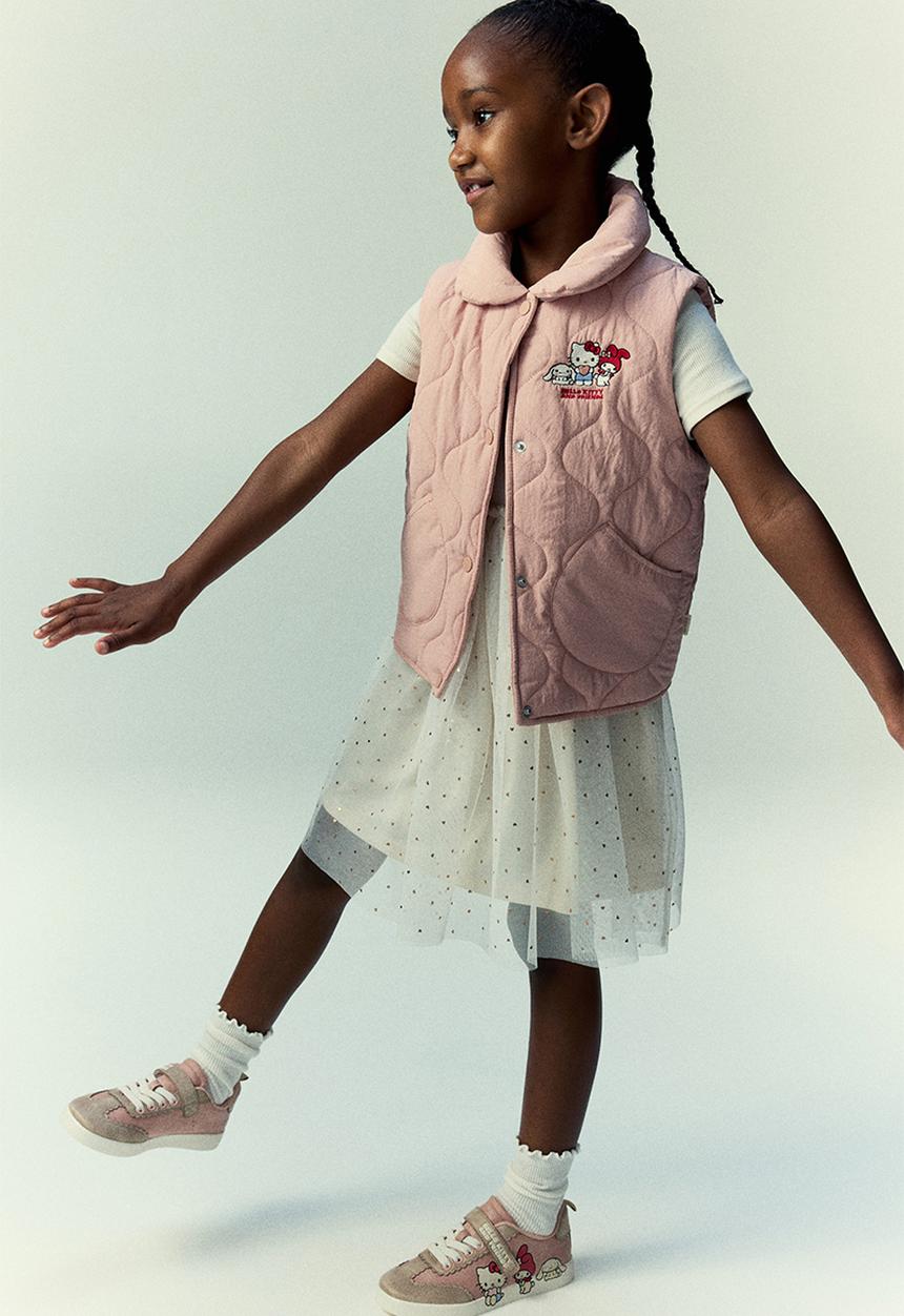 H&M - Quilted gilet - light pink hello kitty