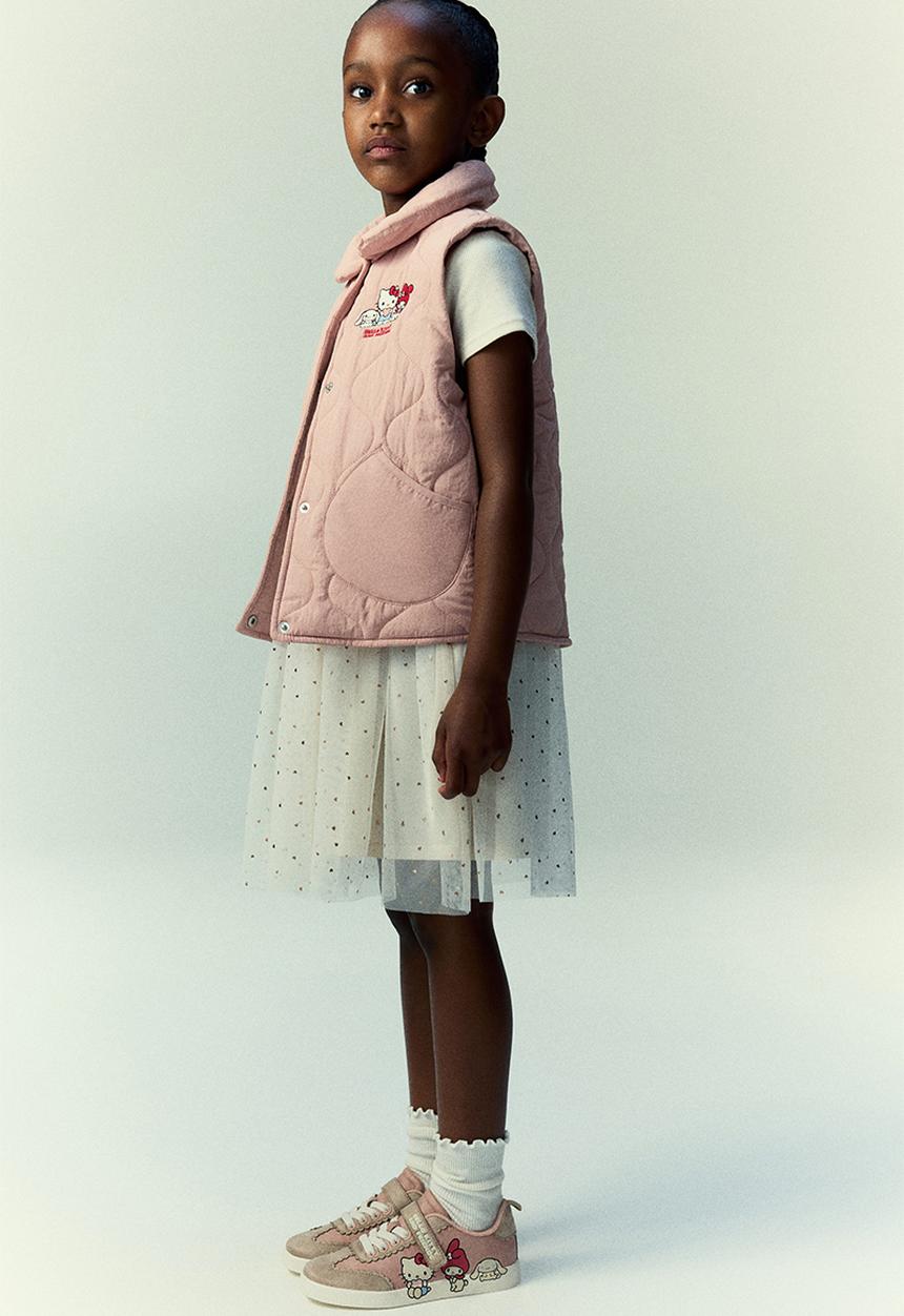 H&M - Quilted gilet - light pink hello kitty