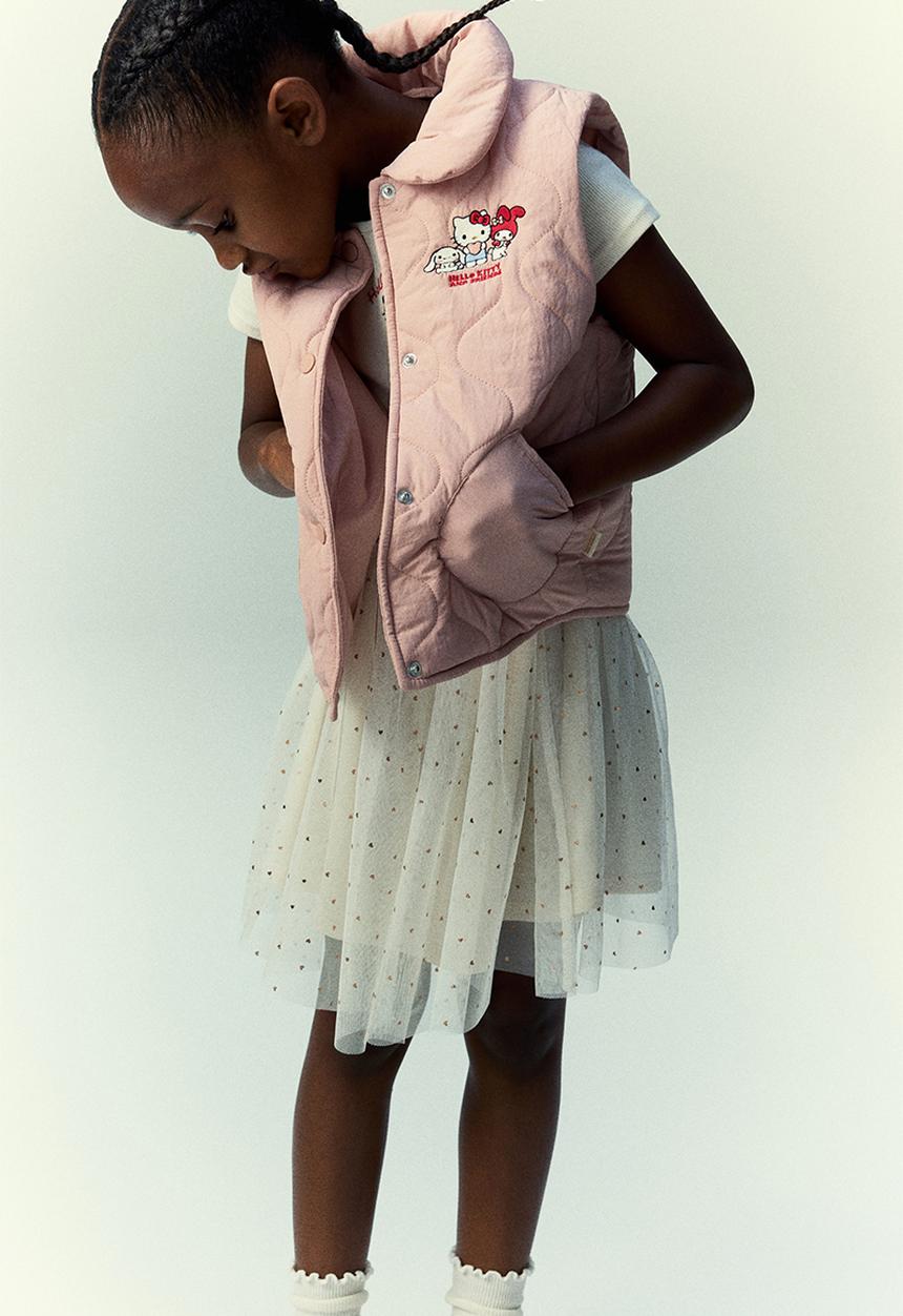 H&M - Quilted gilet - light pink hello kitty