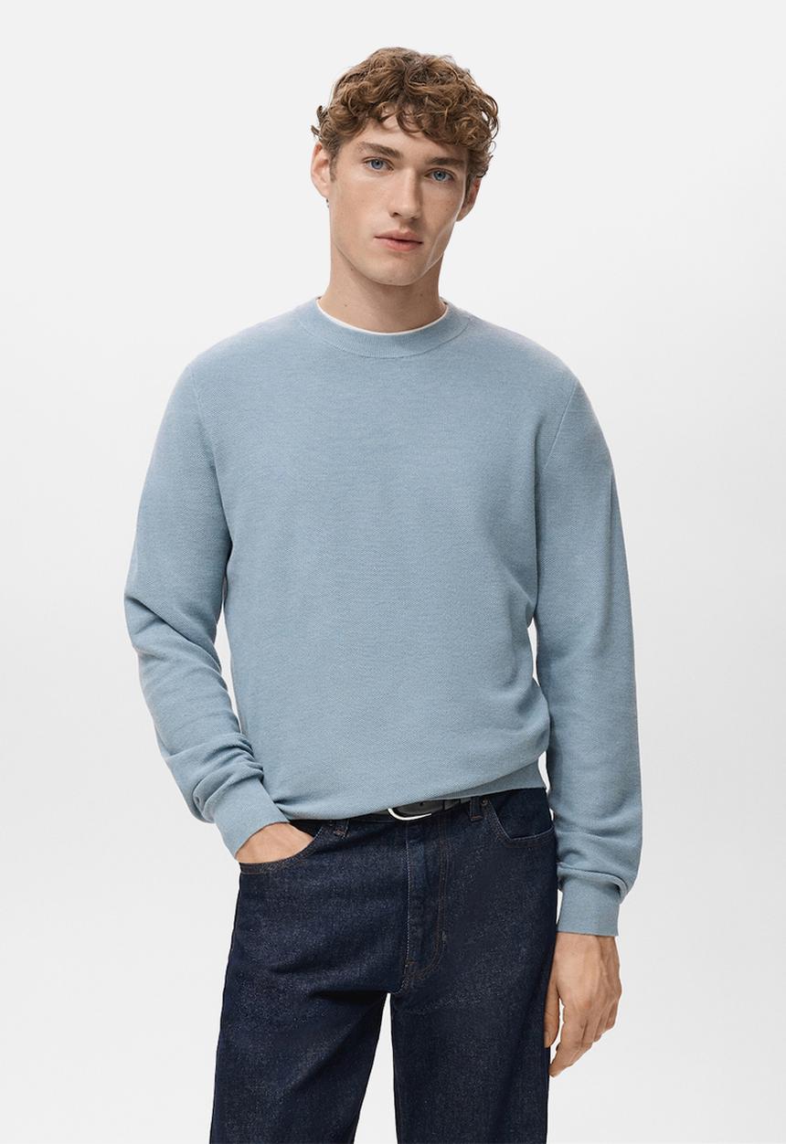 MANGO - Sweater Ten  - Sky-Blue