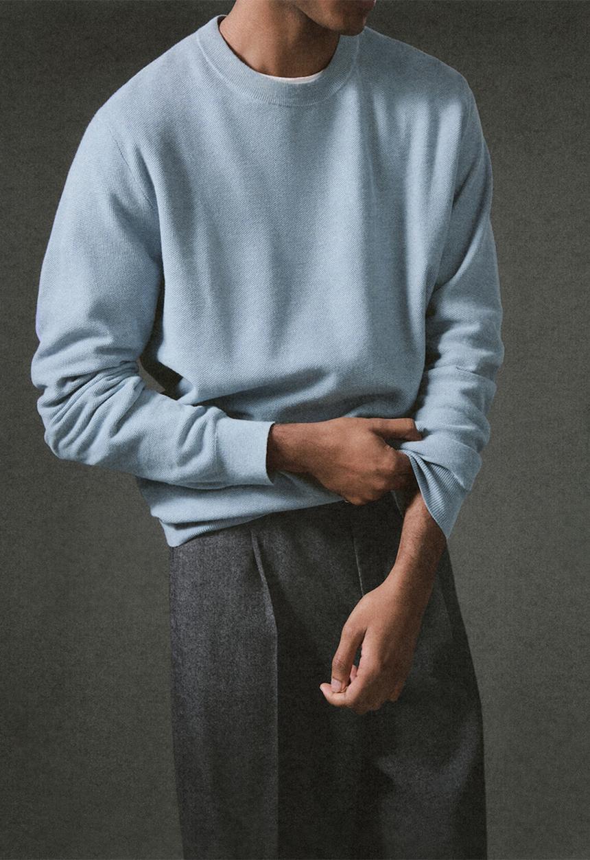 MANGO - Sweater Ten  - Sky-Blue
