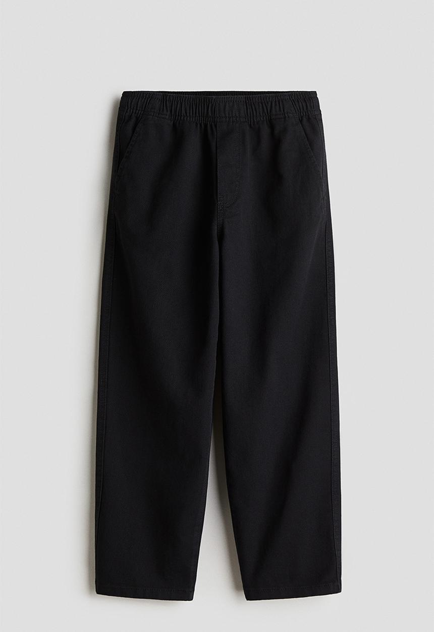 H&M - Cotton twill joggers - black