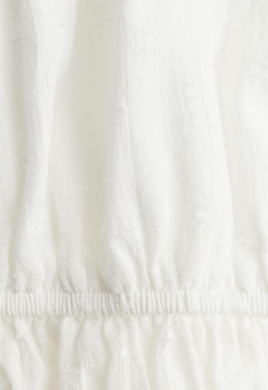 H&M - Smocked cotton blouse - white