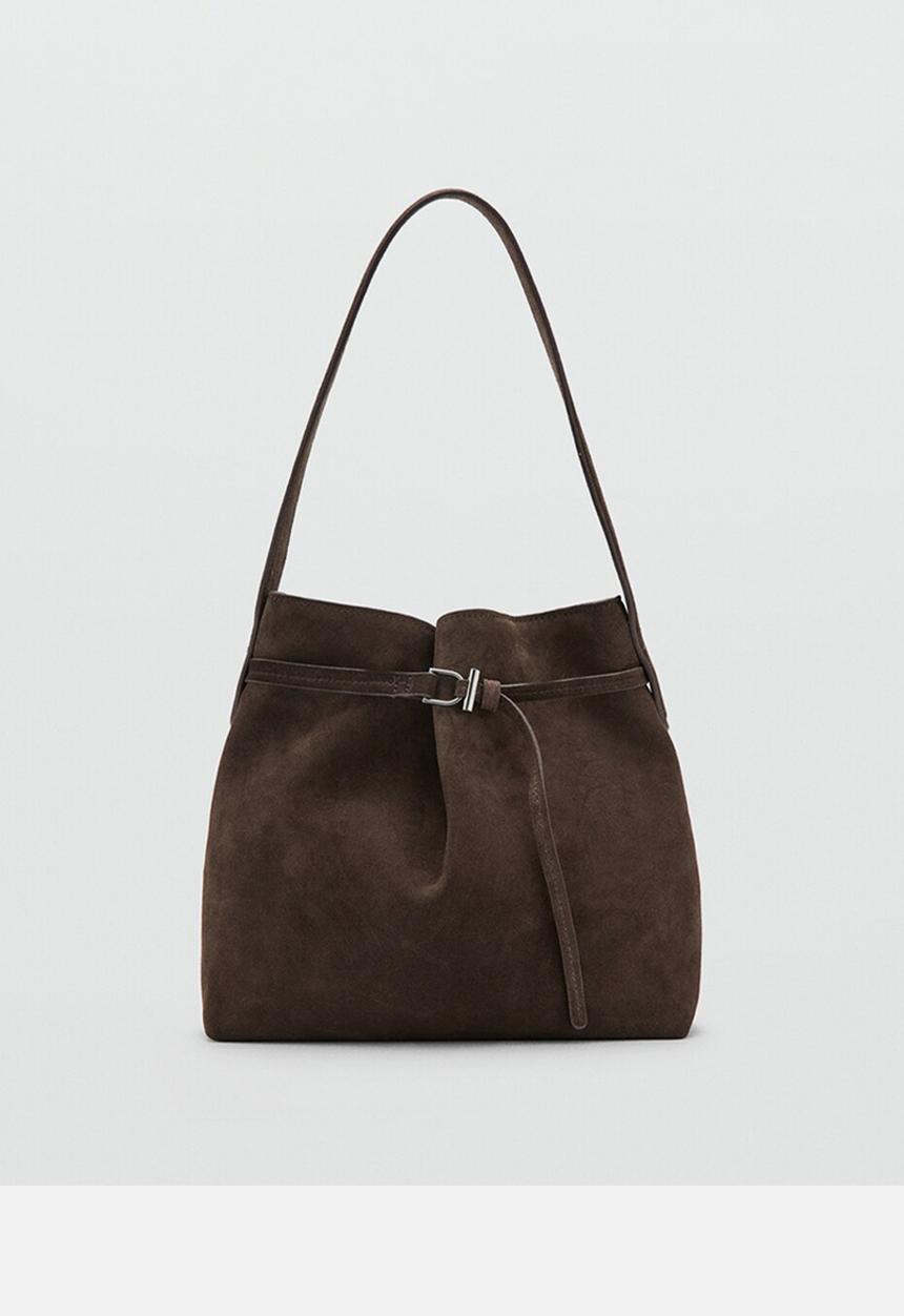 MANGO - Ruira bucket bag-dark brown