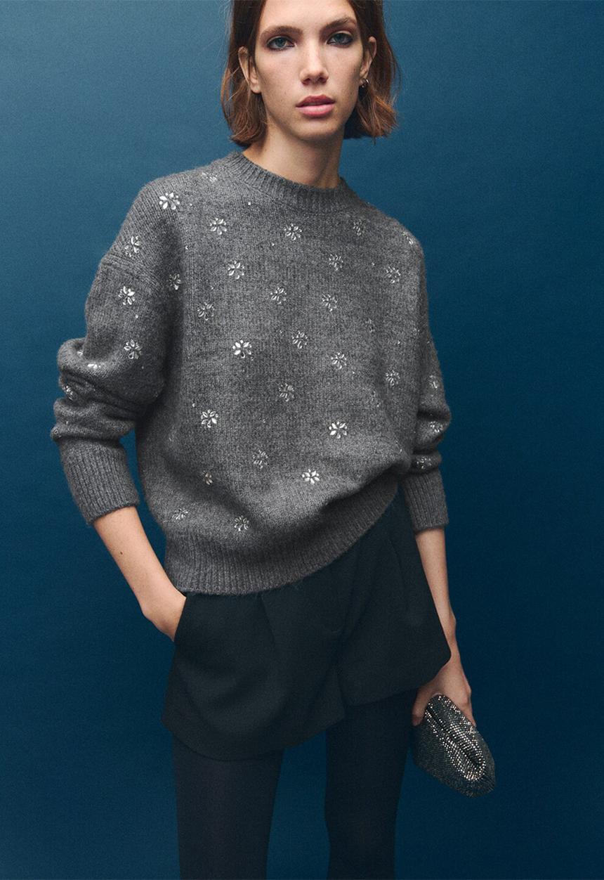 MANGO - Sweater brillo - gray