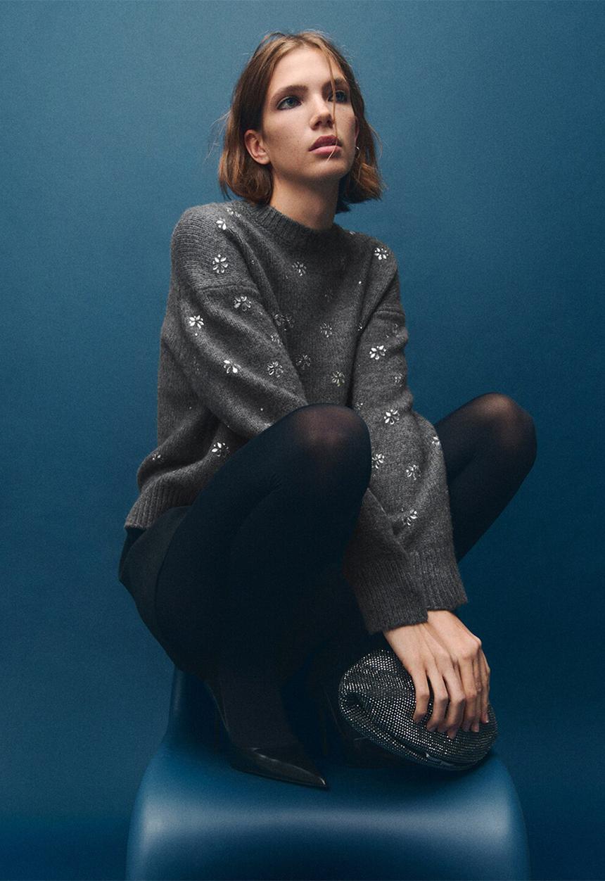 MANGO - Sweater brillo - gray