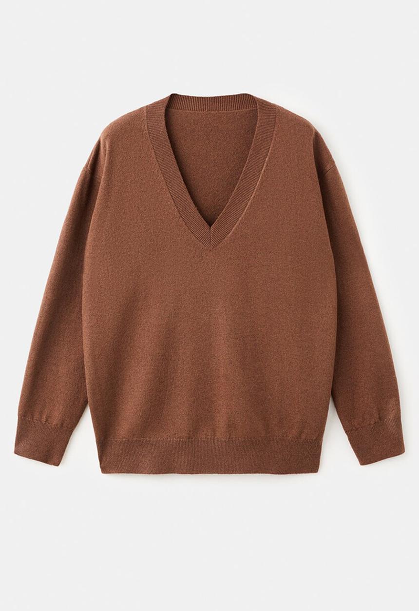 MANGO - Sweater festo - medium brown