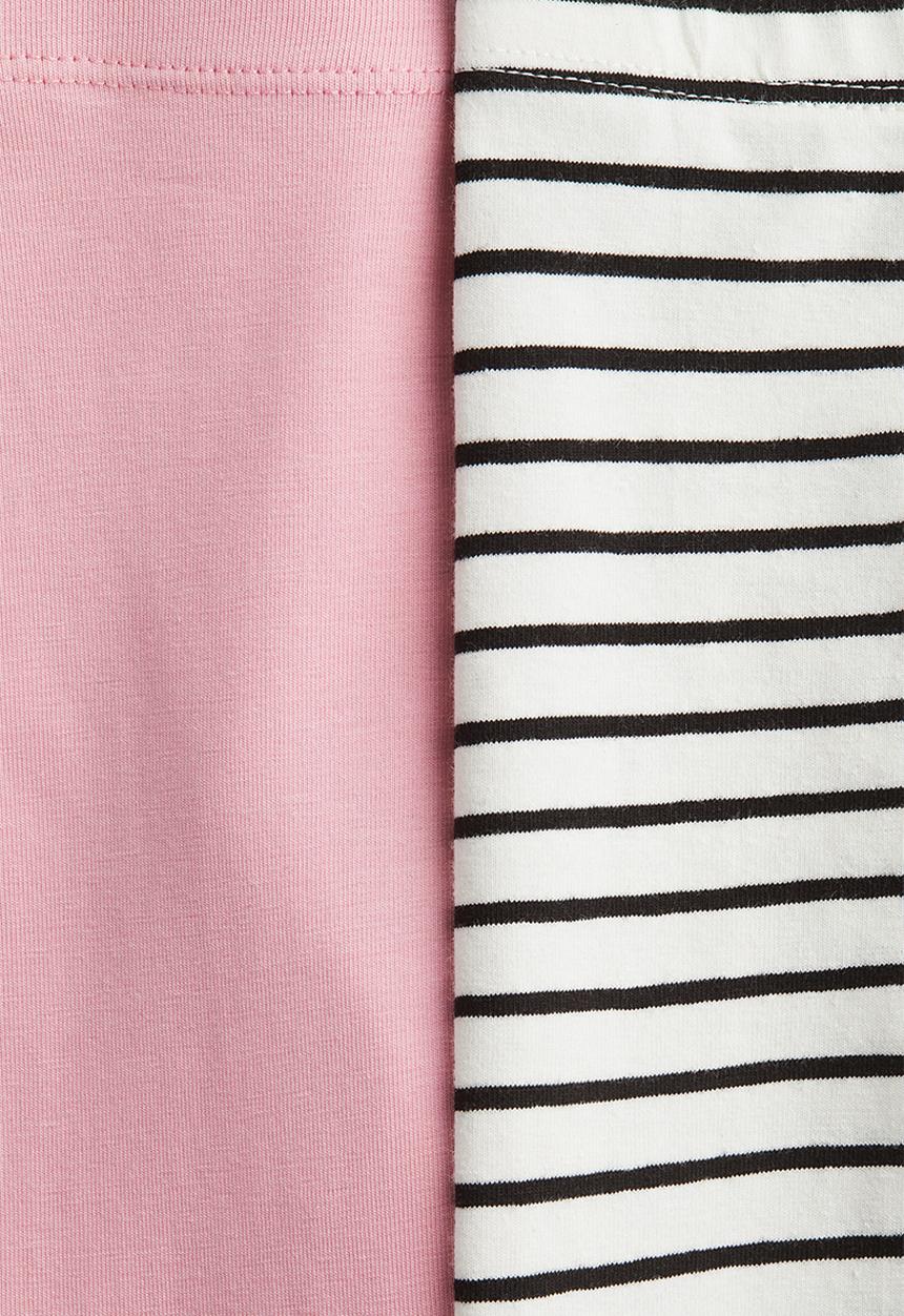H&M - 2-pack leggings - pink/striped 