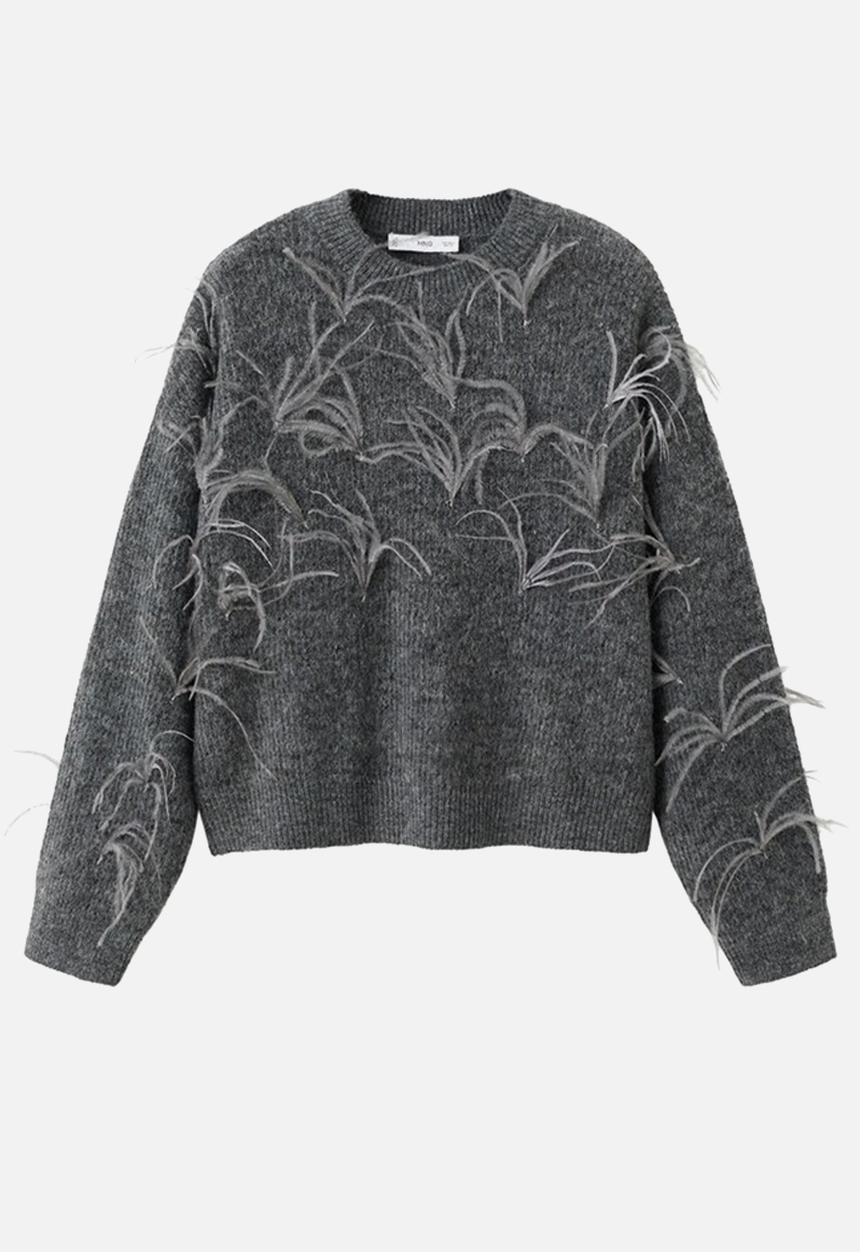 MANGO - Sweater feather - medium gray