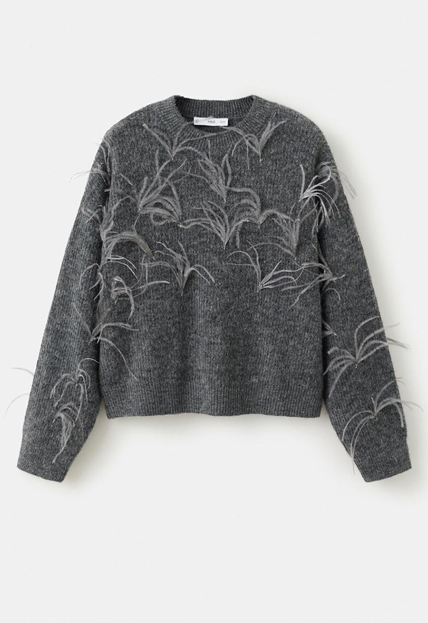 MANGO - Sweater feather - medium gray