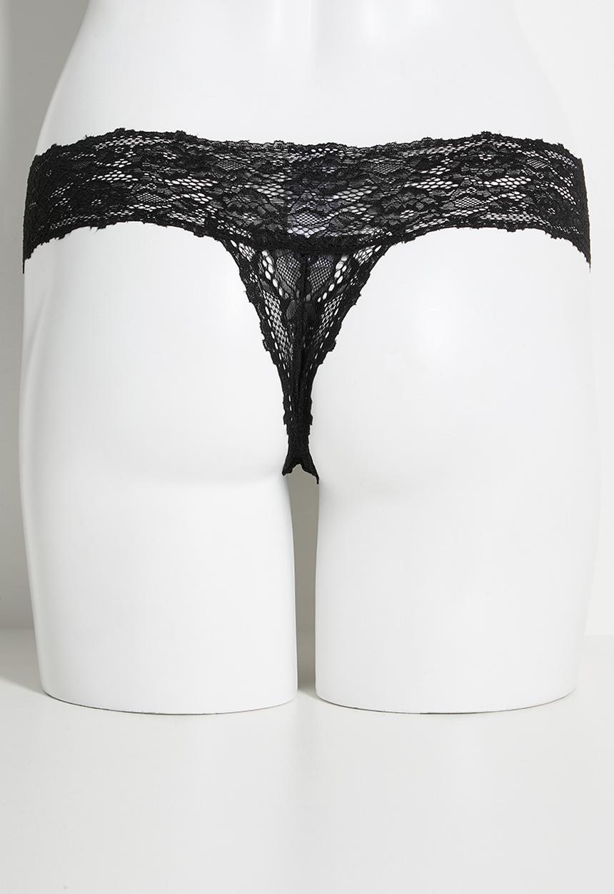 Cotton On - Everyday Lace G String Brief 3Pk - Black/Black/Black