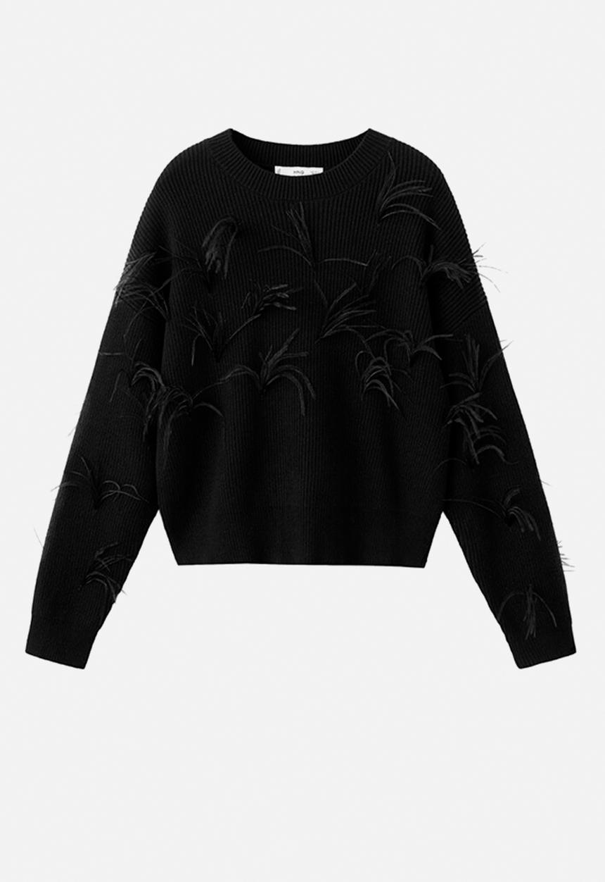 MANGO - Sweater plume - black