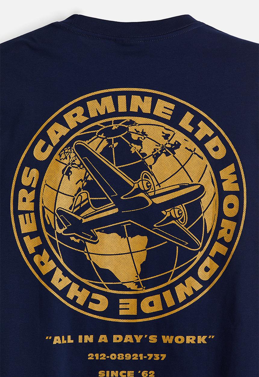 H&M - Loose fit printed T-shirt - navy blue carmine ltd